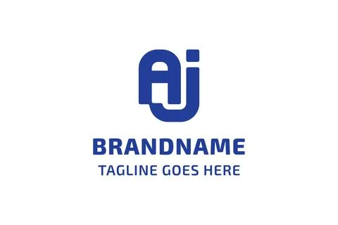 Letters AJ Monogram Connected Logo, symbolizing connection and unity, for J.. Stock Illustration