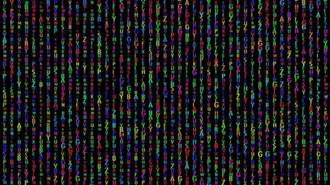 Letters alphabet words code information digital Stock Footage 107890767
