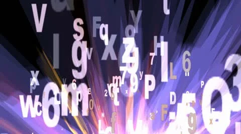 Letters and numbers animation Stock Footage 22393364