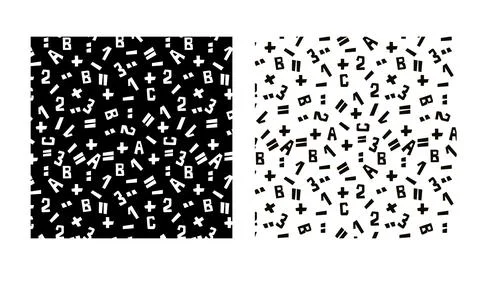 Letters and numbers pattern 스톡 일러스트