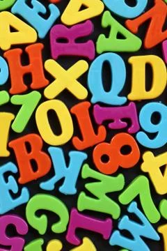 Letters and numbers Stock Photos