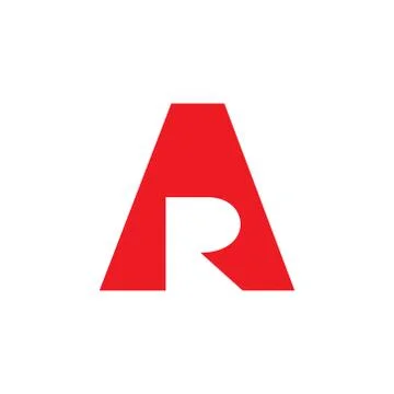 Letters ar simple negative space logo vector Stock Illustration