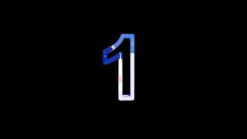 Letters are collected in arabic numerals 1, then scattered into strips. Bright Stock Footage 84585503