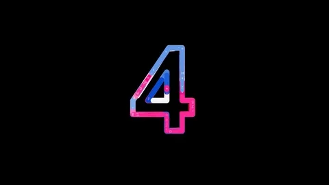 Letters are collected in arabic numerals 4, then scattered into strips. Bright Stock Footage 84585511