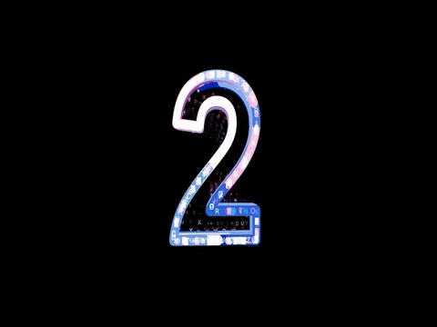 Letters are collected in arabic numerals 2, then scattered into strips. Bright Stock Footage 84585526