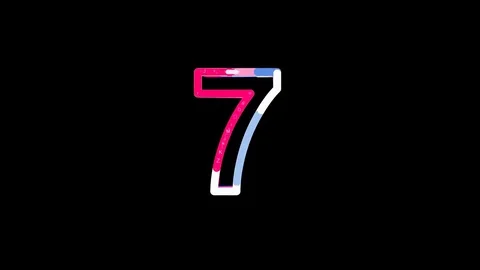 Letters are collected in arabic numerals 7, then scattered into strips. Bright Stock Footage 84585587