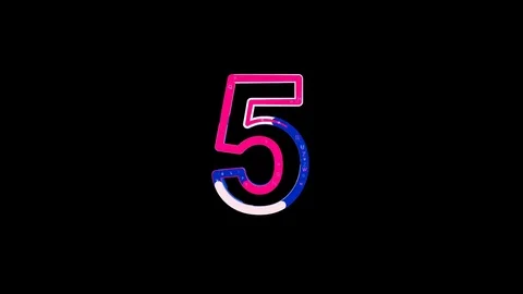 Letters are collected in arabic numerals 5, then scattered into strips. Bright Stock Footage 84585598