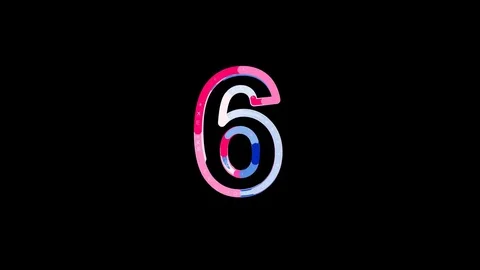 Letters are collected in arabic numerals 6, then scattered into strips. Bright Stock Footage 84585620