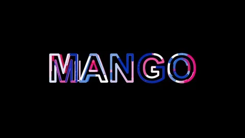 Letters are collected in fruit MANGO, then scattered into strips. Alpha channel Stock Footage 87060767