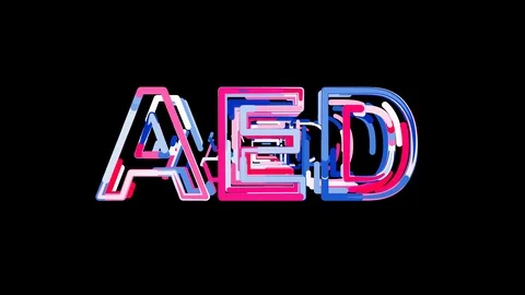 Letters are collected in ISO code currency AED, then scattered into strips. Stock Footage 86146891