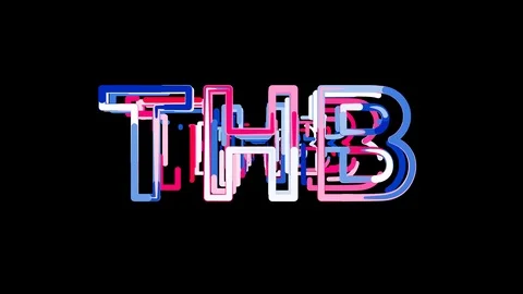 Letters are collected in ISO code currency THB, then scattered into strips. 스톡 동영상 86319477