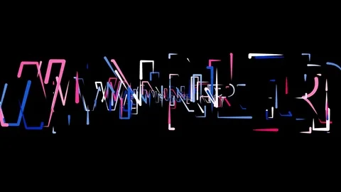 Letters are collected in text WINNER, then scattered into strips. Bright colors. Stock Footage 85299535