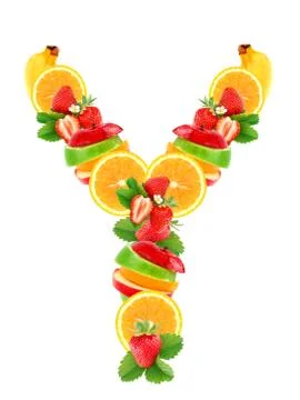 Letters are from fruit Fotos Stock