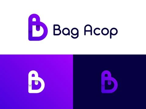 Letters B and A vector logo design Stock Illustration