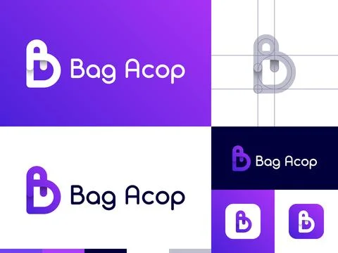 Letters B and A vector logo design Stock Illustration