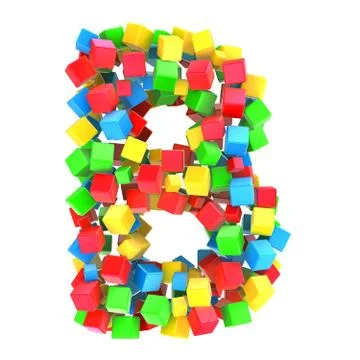 Letters B of colorful cube Illustrazione stock