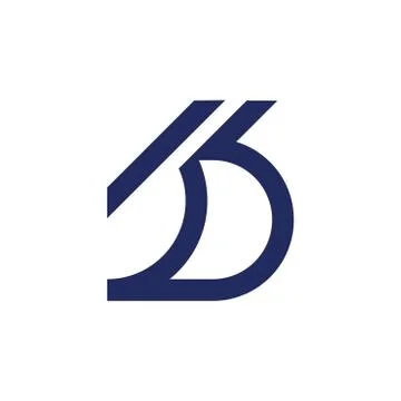 Letters b simple geometric line logo Stock Illustration