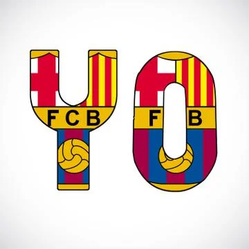 Letters with barcelonas logo. Stock Illustration