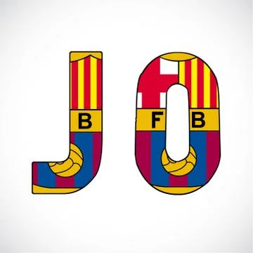 Letters with barcelonas logo. Stock Illustration