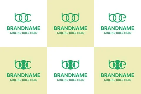 Letters BC BD BE BOC BOD BOE Tennis Ball Logo Stock Illustration