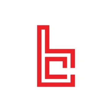 Letters bc simple stripes line logo vector Stock Illustration