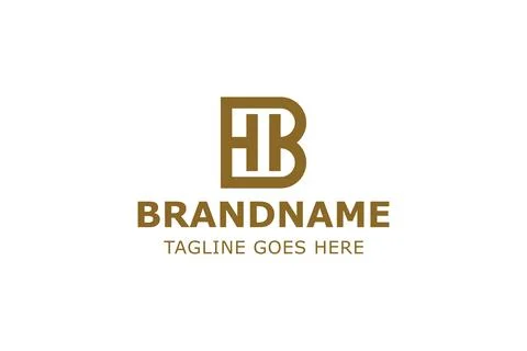 Letters BH Monogram Simple Logo, suitable for any business with HB BH initi.. Stock Illustration