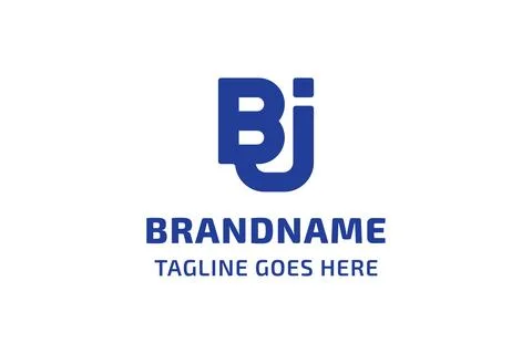 Letters BJ Monogram Connected Logo, symbolizing connection and unity, for J.. Stock Illustration
