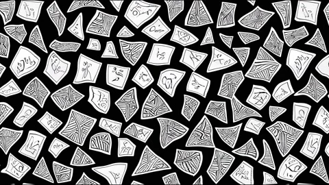 Letters on black background with seamless animation. Stock Footage 220146105