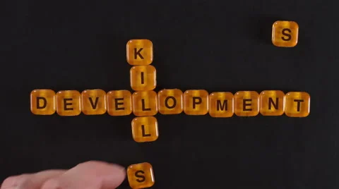 Letters Blocks Spell Skills Development Stock Footage 46635886