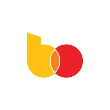 Letters bo linked circle simple logo vector Stock Illustration