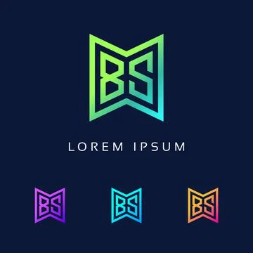 Letters BS joint logo, SB Font icon, Creative Symbol BS Monogram. Colorful Stock Illustration