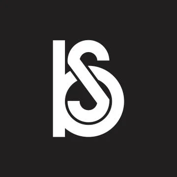 Letters bs simple flat geometric line logo vector Stock Illustration