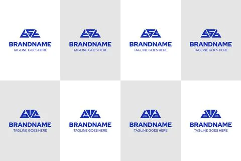 Letters BST STB BSS SSB BVC CVB BVD DVB Logo Set Stock Illustration