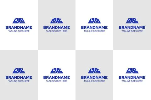 Letters BVE EVB BVJ JVB BVT TVB BVS SVB Logo Set Stock Illustration