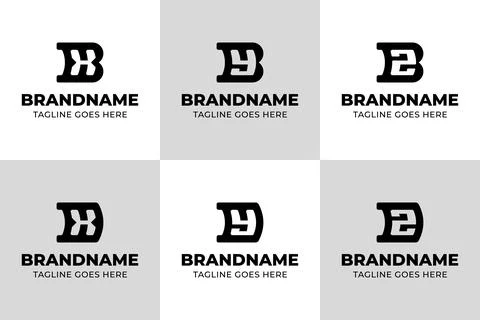 Letters BX BY BZ DX DY DZ Monogram Logo Set, for XB YX ZB XD YD ZD Initials.. Stock Illustration