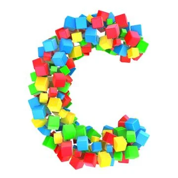 Letters C of colorful cube Stock Illustration