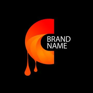 Letters C with a gradient from which drops flow Stock Illustration