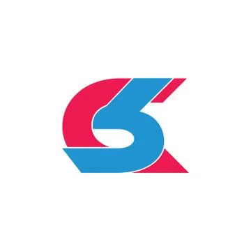 Letters cb simple linked geometric logo vector Stock Illustration