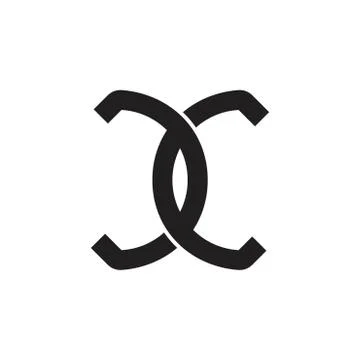 Letters cc linked simple logo vector Illustrazione stock