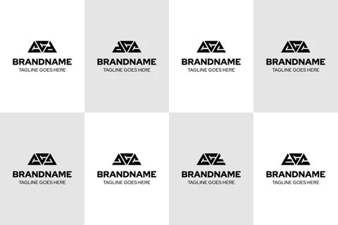 Letters CCD DCC CCE ECC CCJ JCC CCT TCC Logo Set Stock Illustration