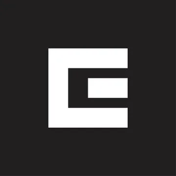 Letters ce simple square geometric logo vector Stock Illustration