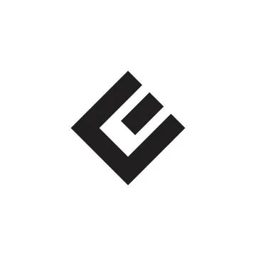 Letters ce simple square line geometric logo vector Stock Illustration