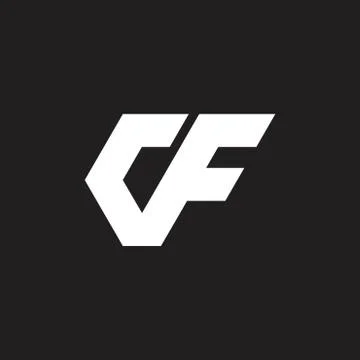Letters cf simple geometric logo vector Illustrazione stock