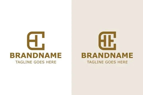 Letters CH and CEH Monogram Simple Logo Set, for HC CHE EHC ECH HEC HCE ini.. Stock Illustration