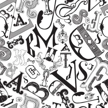 Letters in a chaotic mess Stock Illustration