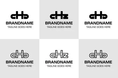 Letters CHD CHZ GHD Monogram Logo Set 库存插图