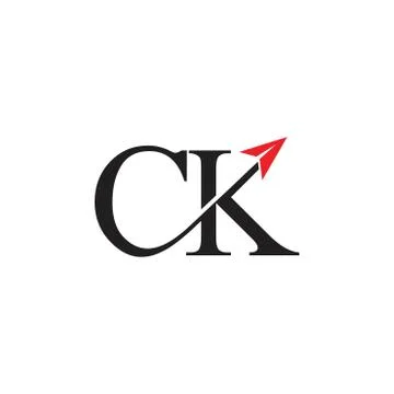 Letters ck motion arrow logo vector Stock Illustration