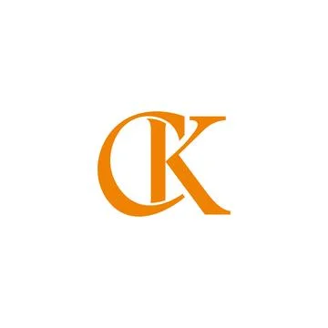 Letters ck simple linked font logo vector Illustrazione stock