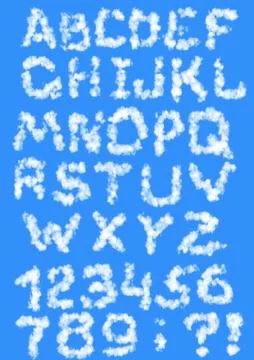 Letters from clouds Stock Illustration