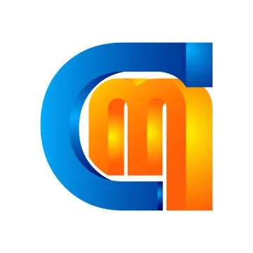Letters CM, C&amp;M logo, multi colour letters icon vector template Stock Illustration